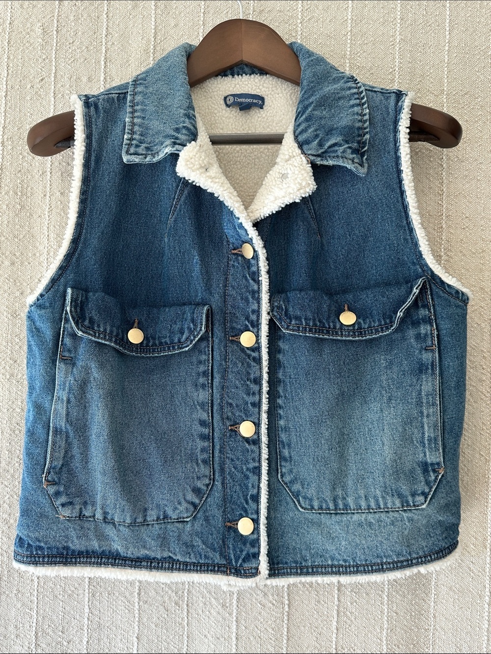 NWOT Democracy Jean Vest
